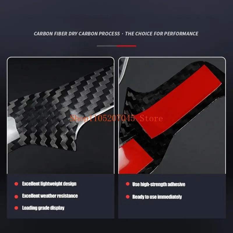 37cd Carbon Fiber Gear Lever Interior Accent with Molded Cover Form, Black Weave Pattern and Adhesive Backing for Direct Trim