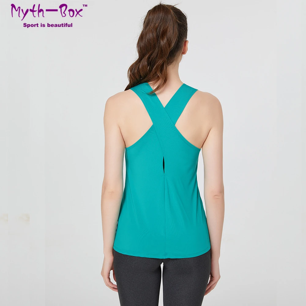 Summer Women Yoga Shirt Loose Thin Sport Vest Sleeveless T-shirt Cross Straps Gym Fitness Tank Top Quick Dry Running Vest Blouse