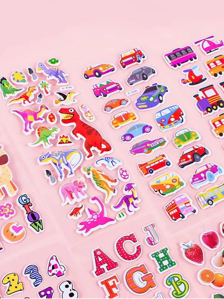 10 60 異なるシート 3D ステッカー子供のためのふくらんでいる子供ステッカー男の子女の子教師報酬クラフトスクラップブッキングギフトおもちゃ