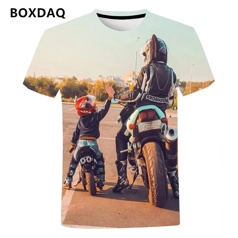 Fashion Trend Men\'s T-Shirts Cool Motorcycle Personality Street T Shirt High Quality 3D Printed Short Sleeve Male/Women Tops Tee