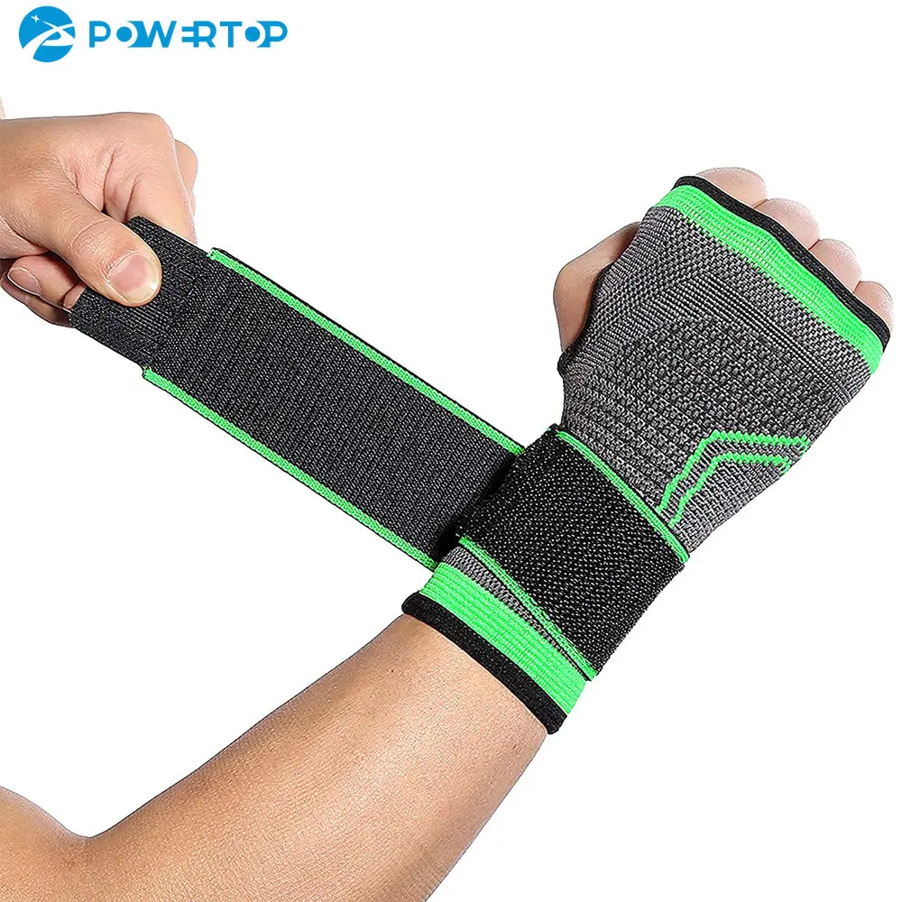 1Pcs Gym Fitness Gloves Wrist Support Sports Wristband Therapy Protector Fingerless Safety Body Building Entertainment