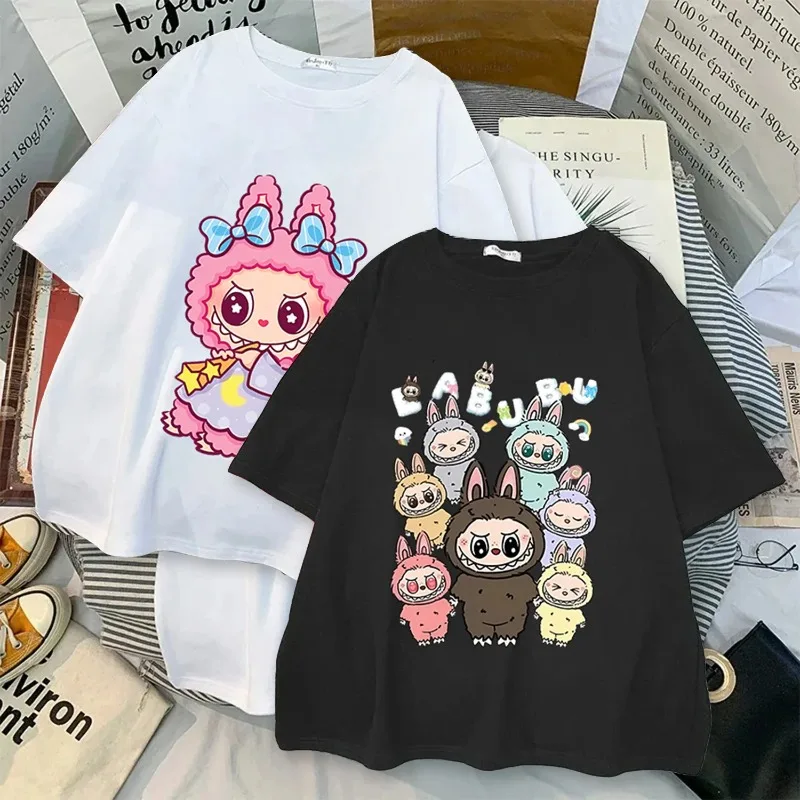 

Summer T-shirt female male cartoon fashion short sleeve T-shirt cotton hip hop black and white T-shirt high quality clothes
