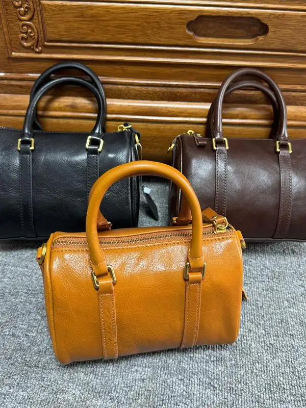 

Pillow Handbag Classic Faion Handmade Vegetable Tanned Top Layer Cowhide High Quali Handbag Retro Trendy oulder Bag