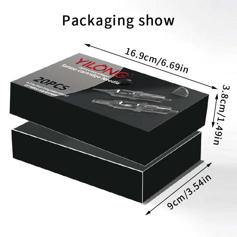 Yilong 20 Pcs/Box Tattoo Cartridges RL RS RM M1 Permanent Makeup 0.25/0.30/0.35mm Safe Needles For Tattoo Machines Supplies