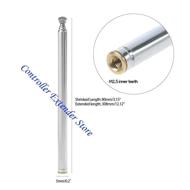 N84B Radio Antenna 5 Section Телескопический воздушный разъем длины 80 мм для телевизионного радиокабера расширенных разъемов