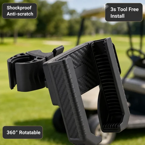 Golf Cart Phone Holder 360 Degree Rotation Golf Cart Phone Mount 1s Lock and Release Compatible with 4.5 to 7in Smartphones