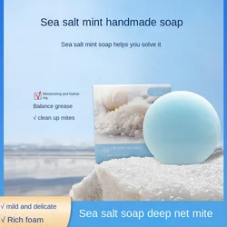 Sea Salt Peppermint Soap Handmade Soap Anti-Mite Oil Control Cleansing Facial Bath Soap Hair