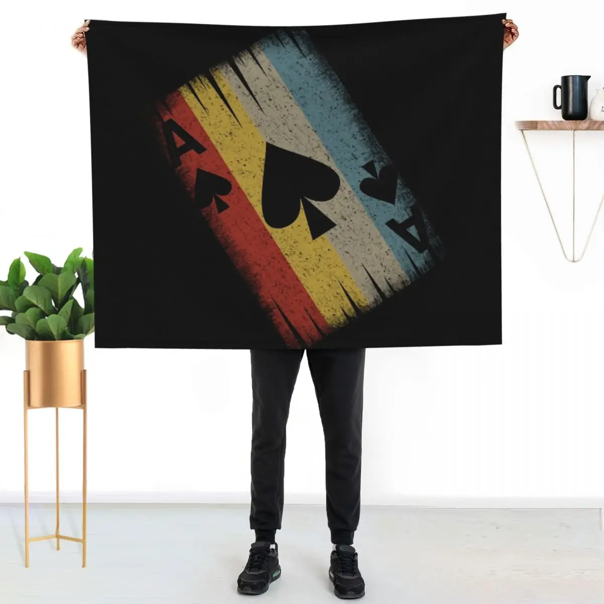 Ace of Spades Throw Blanket For Sofa Thin Summer Beddings sofa bed Shaggy Thermal blankets and throws Blankets