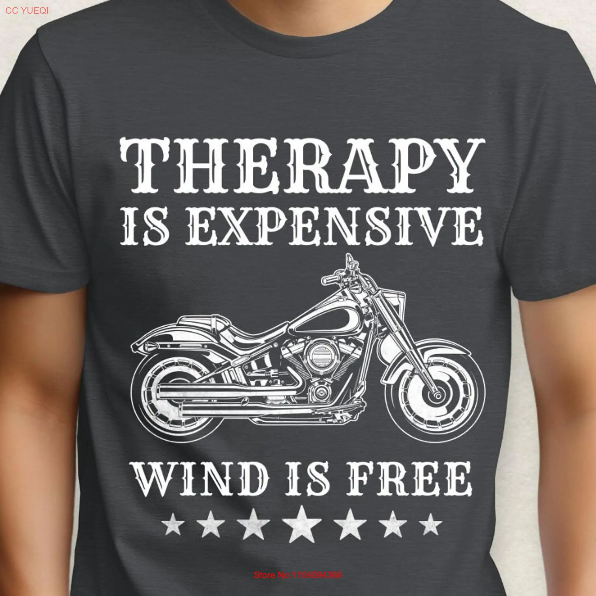 Therapy Is Expensive Motorcycle T Shirt Men's Biker Birthday Funny Husband For Dad Skull long or short sleeves