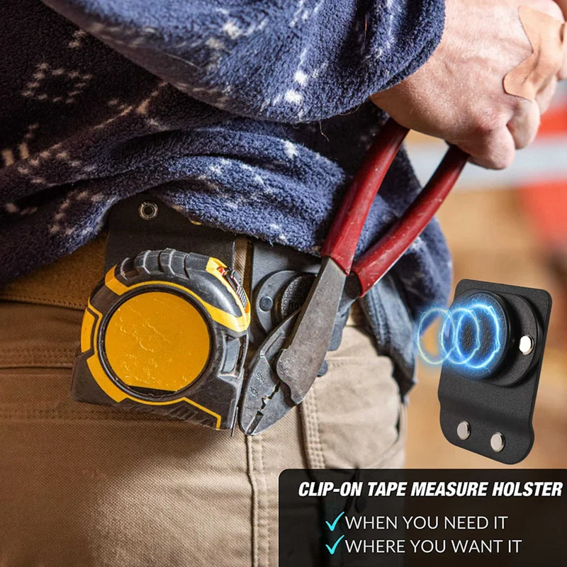 AB47-Clip per cintura da trapano Staffa per morsetto per cintura da trapano portatile multifunzionale Supporto per nastro di misurazione con gancio Portautensili magnetico