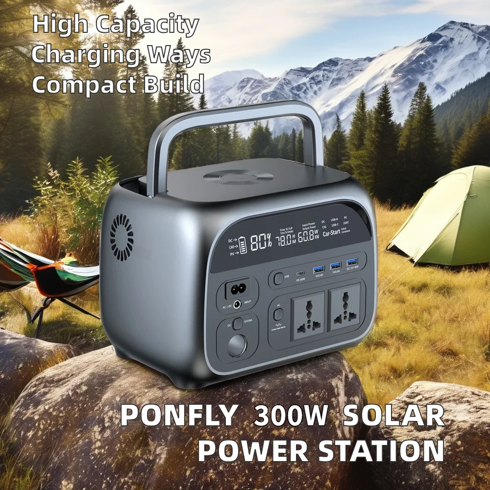 Rechargeable Backup Power Lifepo4 Battery Emergency Solar Generator 400 Watt Portable Power Station