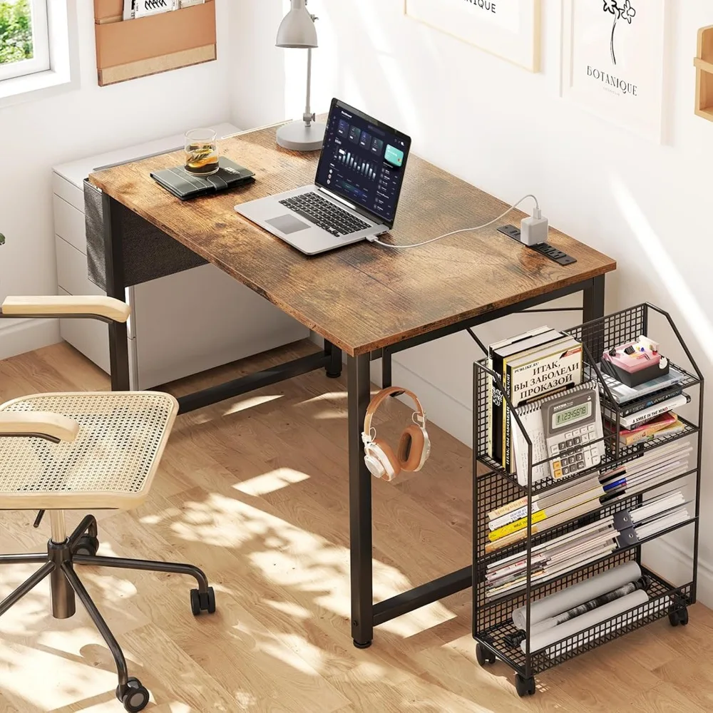 32 inch Small Computer Desk Study Table for Small Spaces Home Office Rustic Student Laptop PC Writing Desks