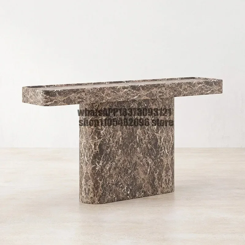 Light luxury natural marble entryway table, modern minimalist living room entryway entryway counter