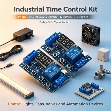 XY-J02 Programmable Delay Relay, 10A Contact, 6-30V/Micro USB, OP/CL/LOP Modes, ON/OFF Timer