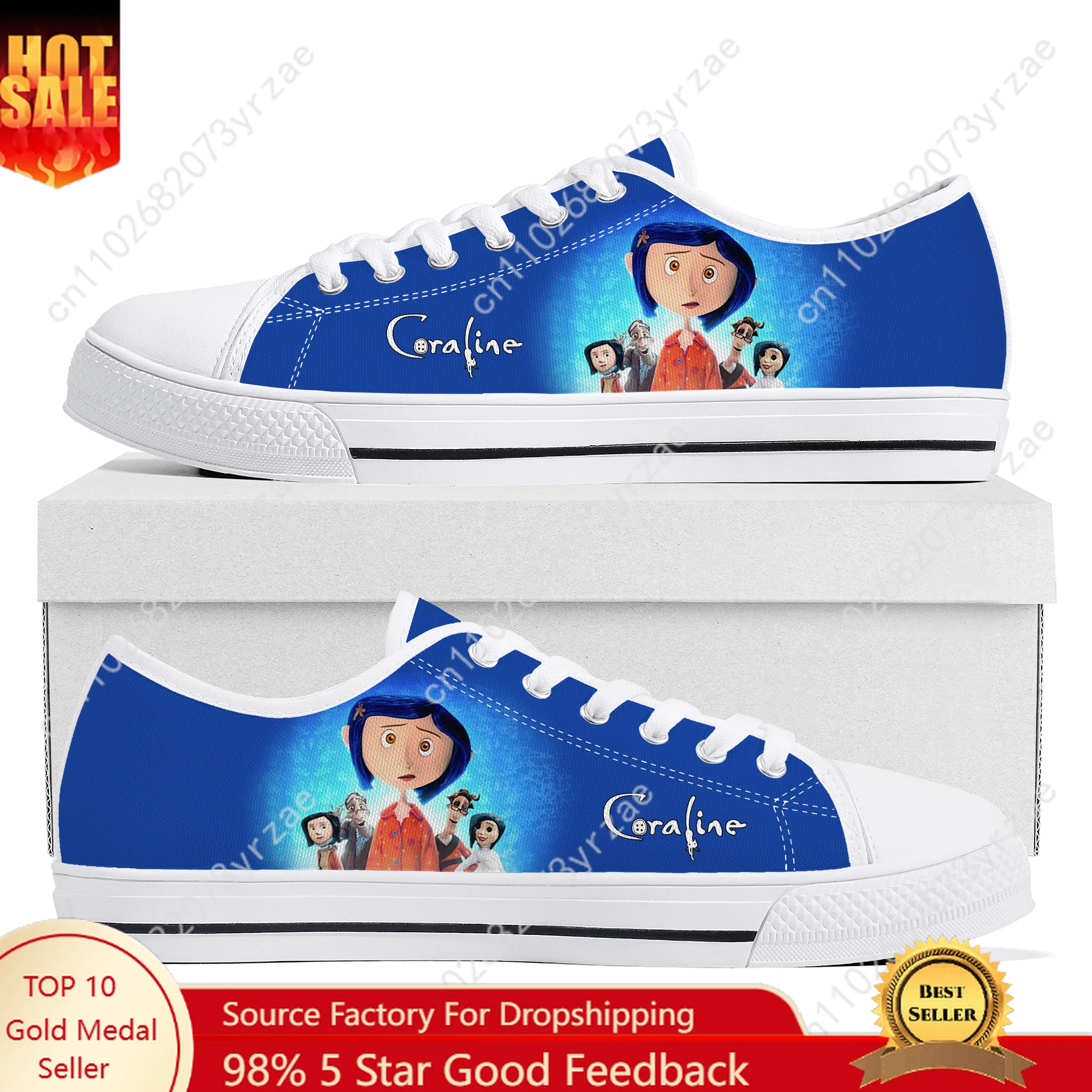 

Coraline Low Top High Quality Sneaker Mens Womens Teenager Canvas Sneaker Personalized Casual Shoes Patterns Custom Made Shoes