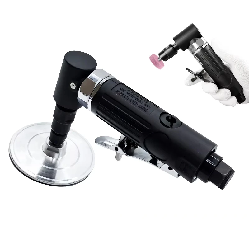 Utensile rotante pneumatico ad alta velocità per smerigliatrice angolare ad aria da 90 gradi con 3 dischi per lucidatura dei metalli per la molatura della vernice in acciaio per incisione