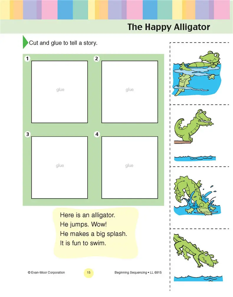 Evan-Moor-Lern linie: Beginn der Sequenz ierung, Prek-Kindergarten-Arbeitsbuch im Alter von 3 4 5 6 Englisch Bücher 9781596731776