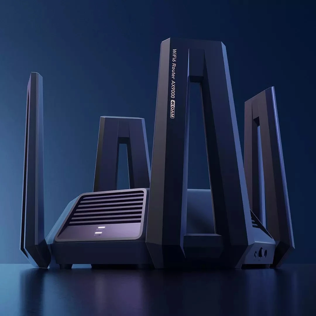 Xiaomi Mijia AX9000 Router AIoT WiFi 6 Enhanced Version Tri-Channels Quad-Core CPU 1GB RAM 4K QAM 9000Mbps 12 High-Gain Antennas