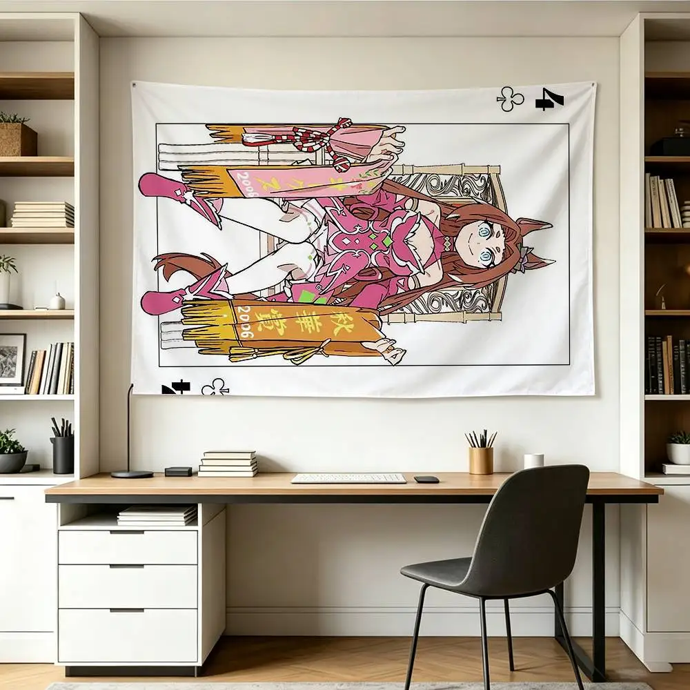 Anime U-Umamusume Pretty Derby Flags Wall Hanging Background Art Banner for Bedroom Home Outdoor Decor
