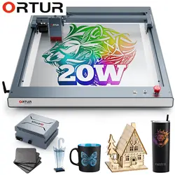 ORTUR OLM3 LU3-20A Laser Engraver with 50L Laser air Assist, 20W Output Laser Cutter DIY Laser Engraver Machine, 20000mm/min