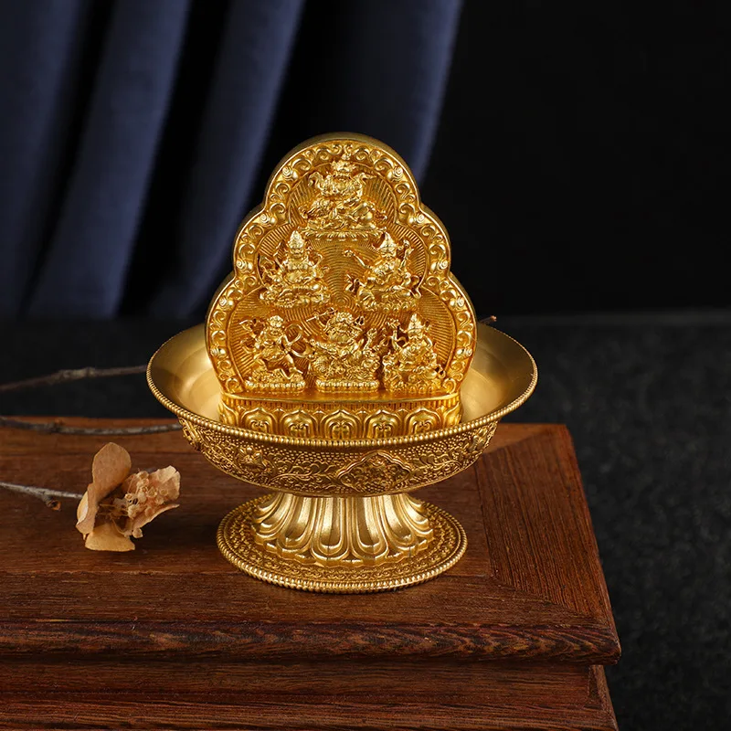 Bronze Water and Land , Yellow God Offering, Six Surnamed Wealth Gods, Tibetan Buddhist Temple Or