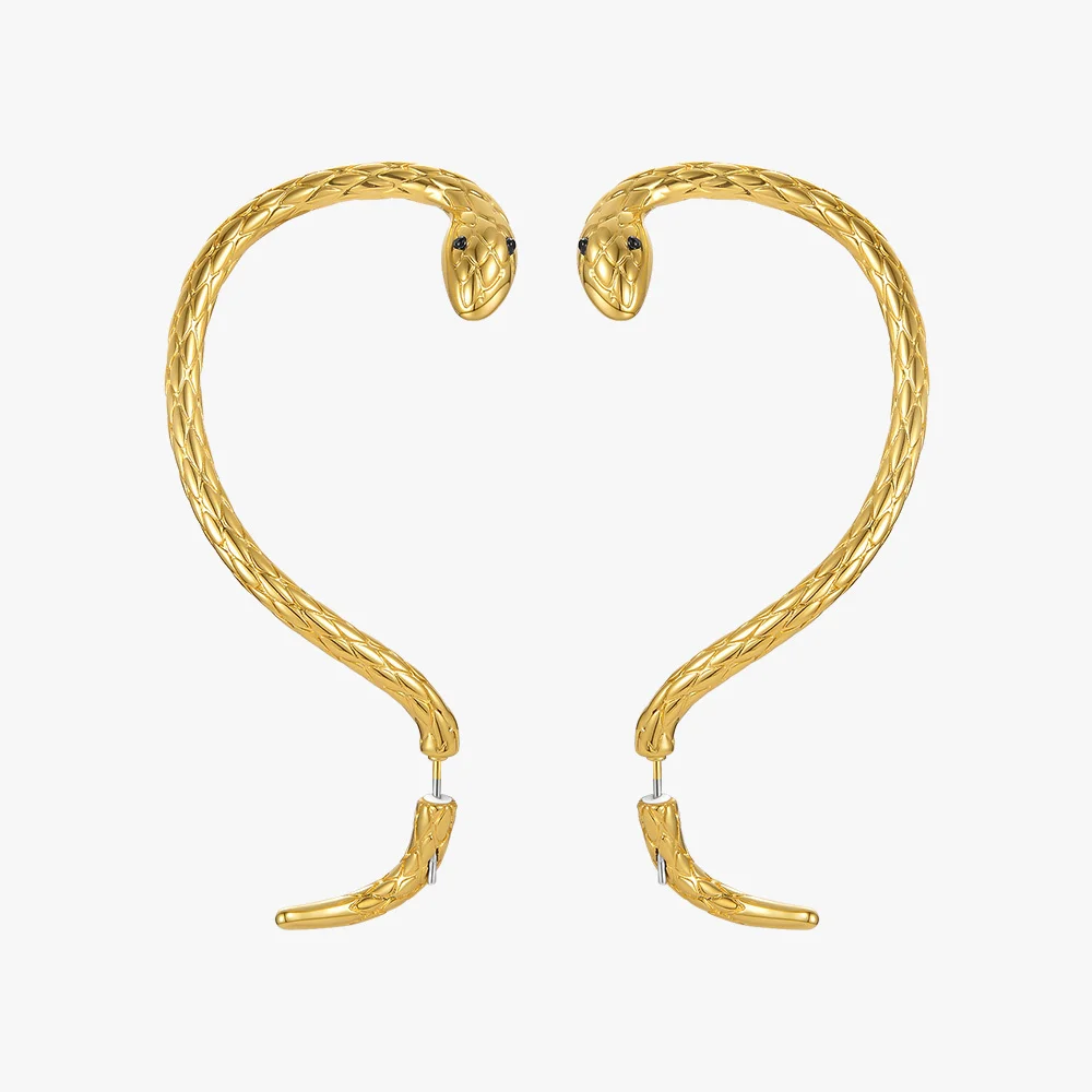 ENFASHION Goth Snake Hoop Earrings For Women Gold Color Big Animals Earings Hoops 2021 Fashion Jewelry Gift Pendientes E211230