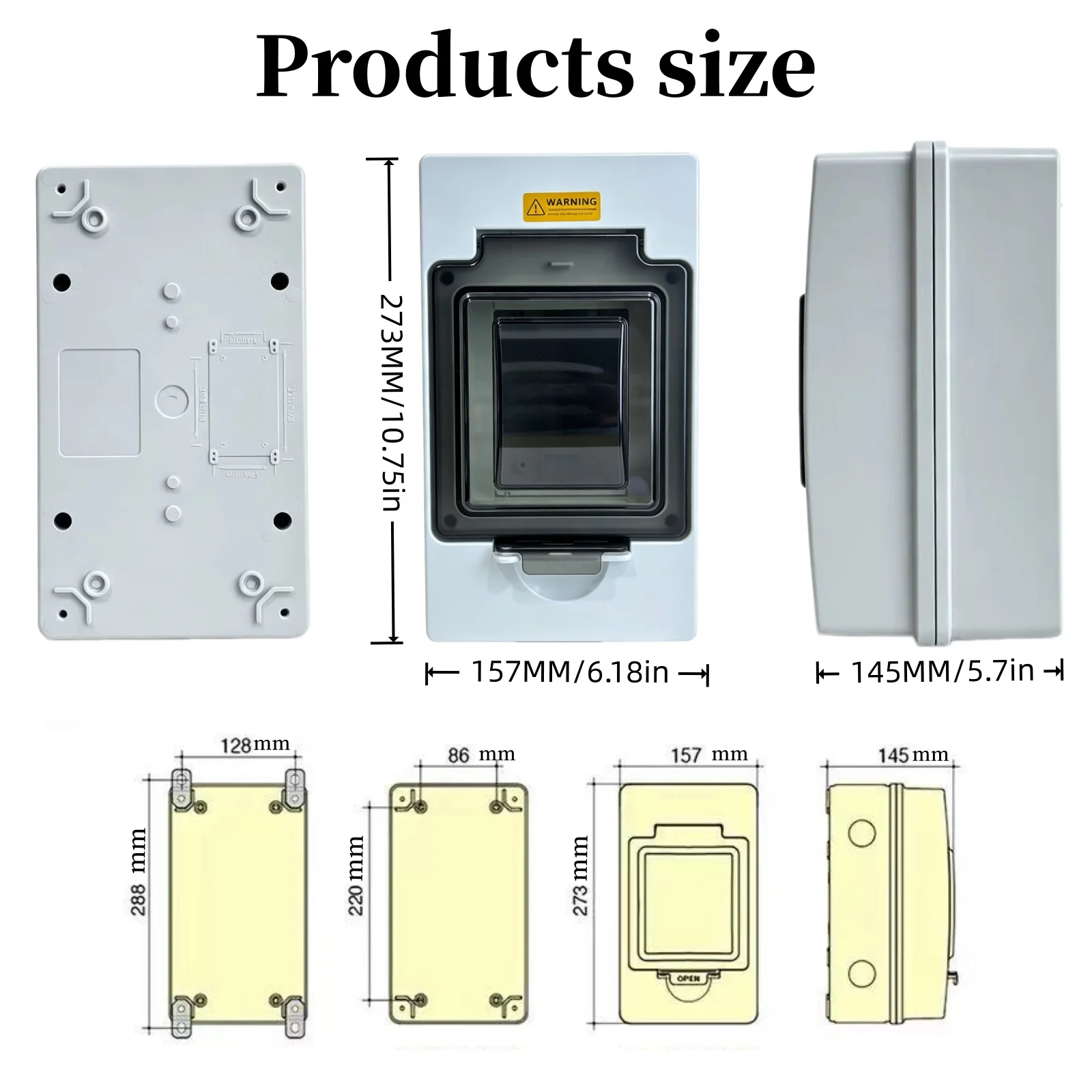 IP65 DC MCCB-Schutzschalter 125A 200A 250A Outdoor-Gehäuse Wasserdichtes Schutzgehäuse Verteilungsbox für 125A/200A/250A Schutzschalter – Detail 4