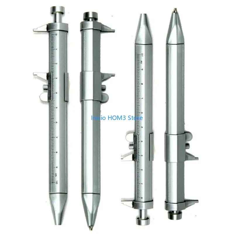 A5YD 2 PCS 휴대용 버니어 캘리퍼 블랙 및 블루 잉크 볼 볼드 포인트 측정 도구 플라스틱