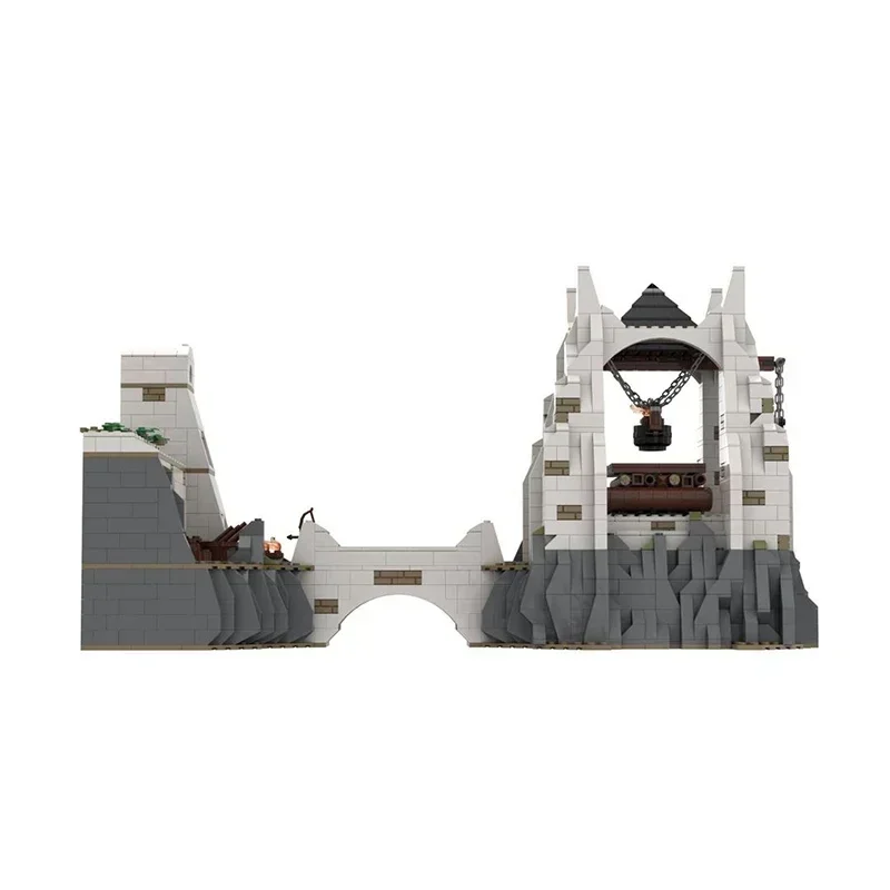 Magical Rings Lighting Of The Beacons Model Moc Building Block Castle Bricks DIY Assembly Movie Scene Street View Toy  Gift