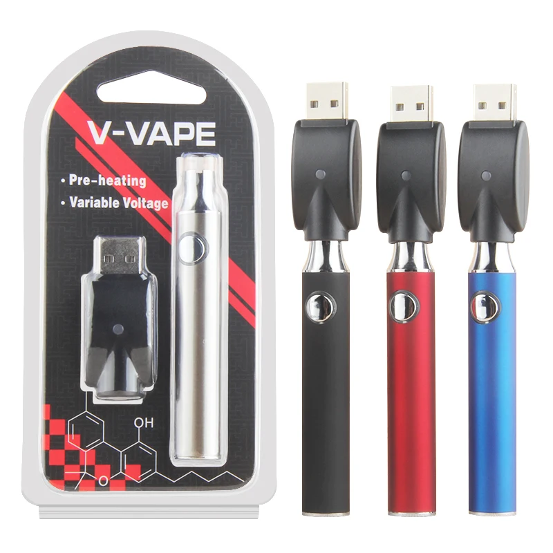 

Электронная сигарета 650 мАч Evod V Vape, кнопка регулировки предварительного нагрева, переменное напряжение, Ecigs, аккумулятор для масляных картриджей CBD