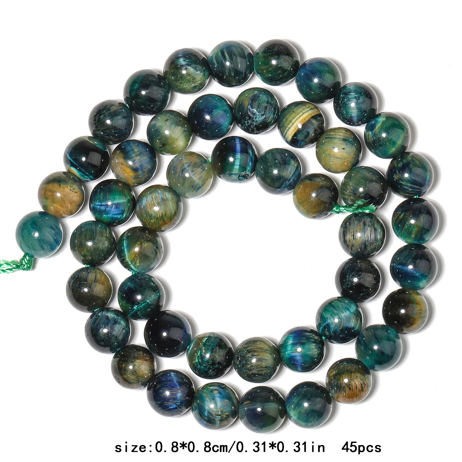 Natural Stone Green Blue Tiger Eye Beads Loose Round 6/8/10mm Charm Beads for Jewelry Making Handmade DIY Necklace Accessories