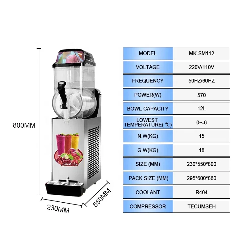 Commercial Slushy Cheap Price Granita Ice Frozen Drink Slush Machine / Juice Slush Machine For Sale