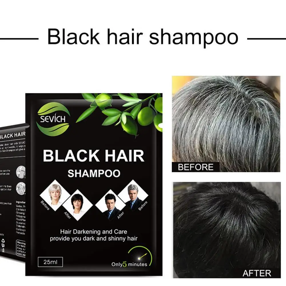 10Pcs Dexe Fast Black Hair Shampoo Fast White Become Coloring Brighten Smooth Grey Removal Beauty Health Safe 25ml