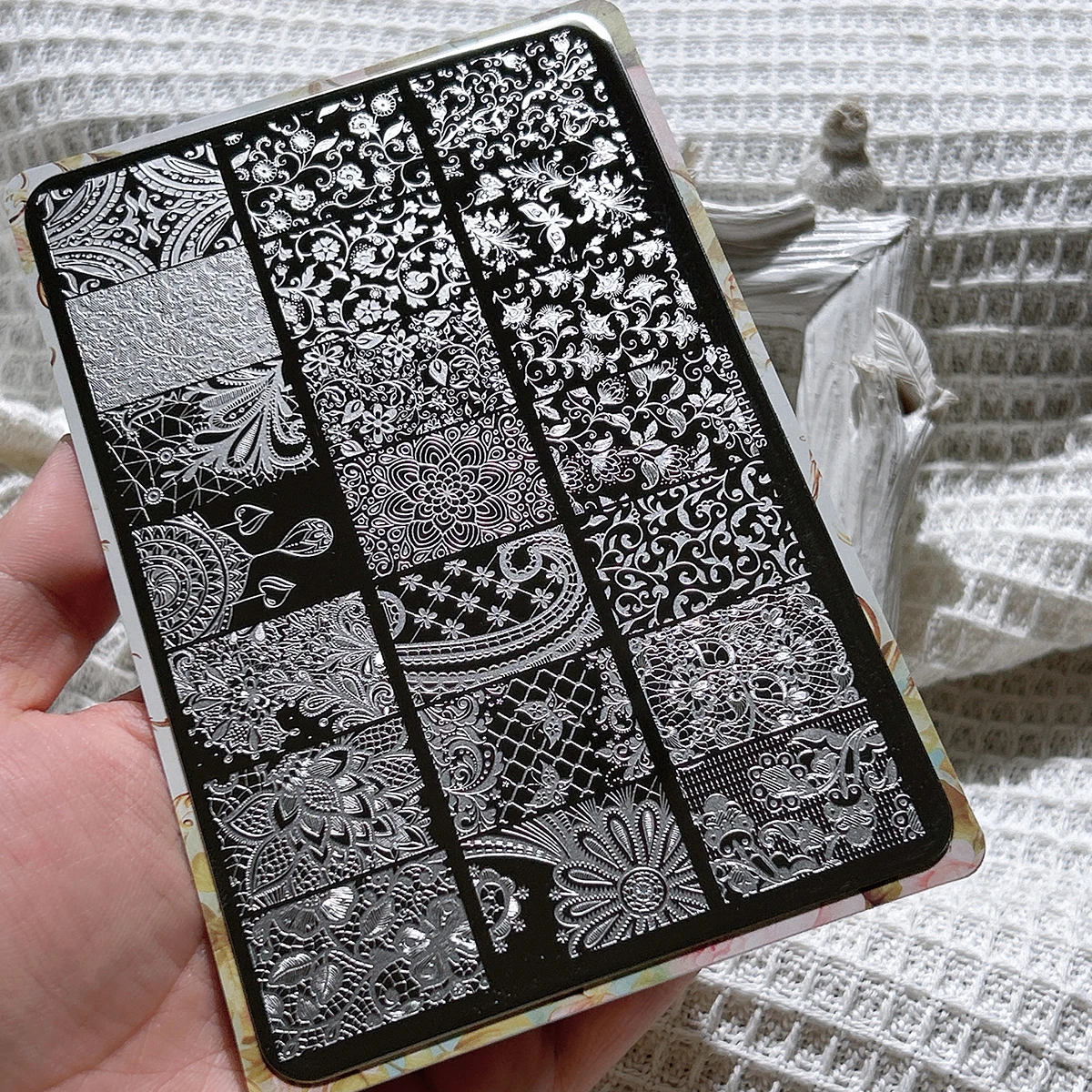 

Nail Art Stamping Plate, Stamping Steel Plate for Beginners, No Need for Hand Painting, Nail Decoration Template, Plant Flowers Floral Full-Cover Pattern Nail Art Stamping Template, Transparent Transfer Silicone Stamp Steel Plate, Nail Art Tool, Quick and