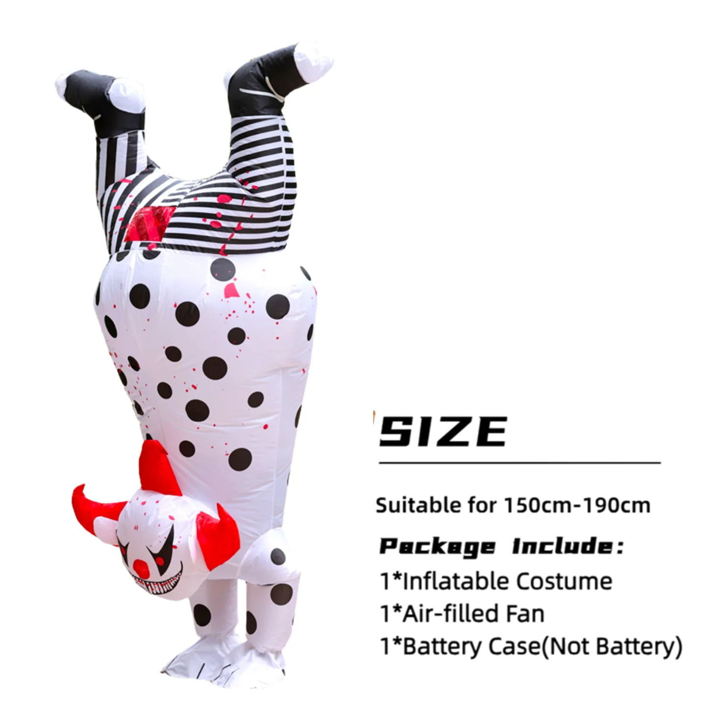Disfraz inflable de payaso malvado invertido, programa de fiesta de Halloween para adultos, ceremonia de apertura de carnaval dividida en disfraces de utilería