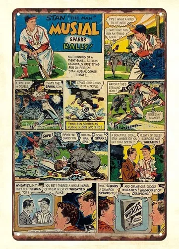 1952 Wheaties STAN MUSIAL  metal tin sign interior stylist