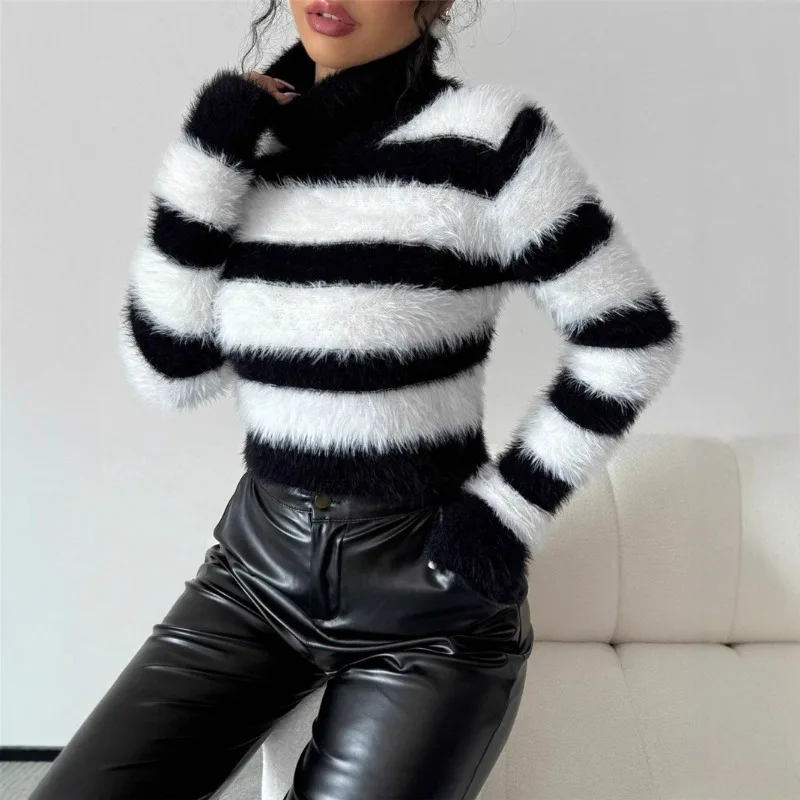 

Women Keep Warm In Winter Sweater,Pullovers,Wweater Women,Womens Sweaters,Womens Clothing,Striped Sweater,Tops Women 2025