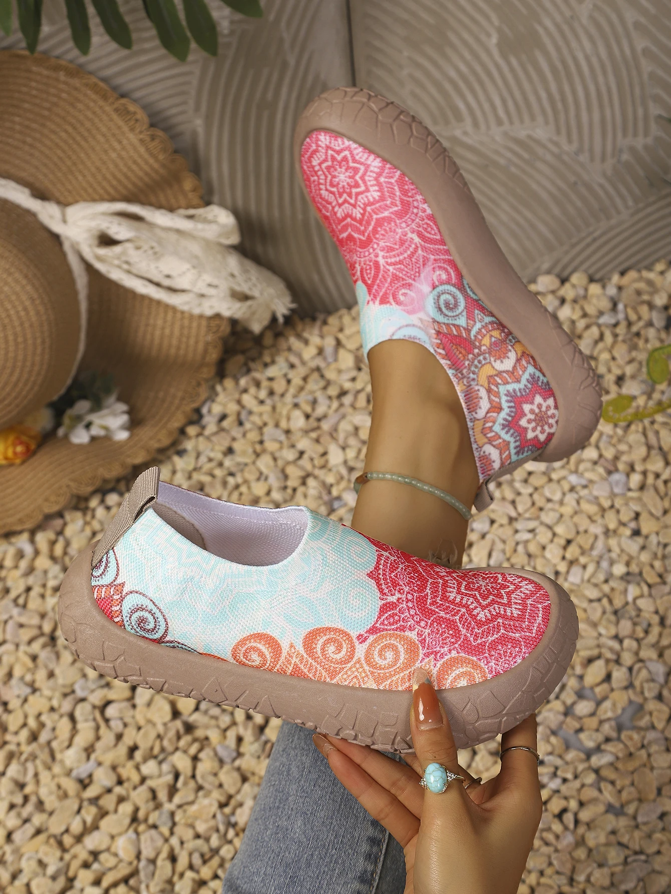 2026 Frühling Herbst Damen Slip-On Sneaker mit Sonnenblumenmuster, Leichte Atmungsaktive Rutschfeste Mesh-Herbst-Wanderschuhe, Park-Light-Wanderschuhe – Detail 9
