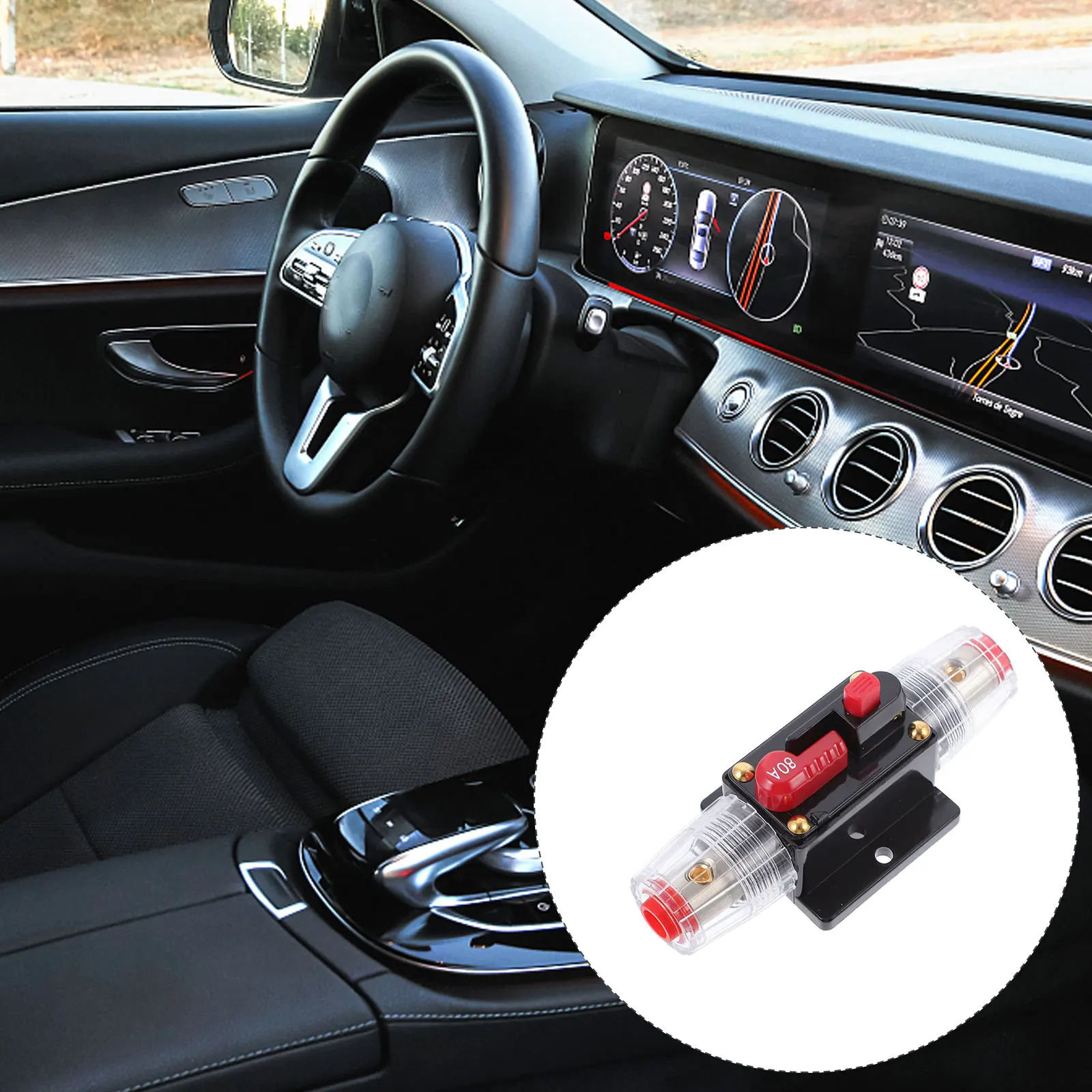 

1pc Circuit Breaker Fuse Holder 80A Zinc Alloy Car Protection Auto Stereo Durable Marine Rv Boat Fuse Switch Holder For