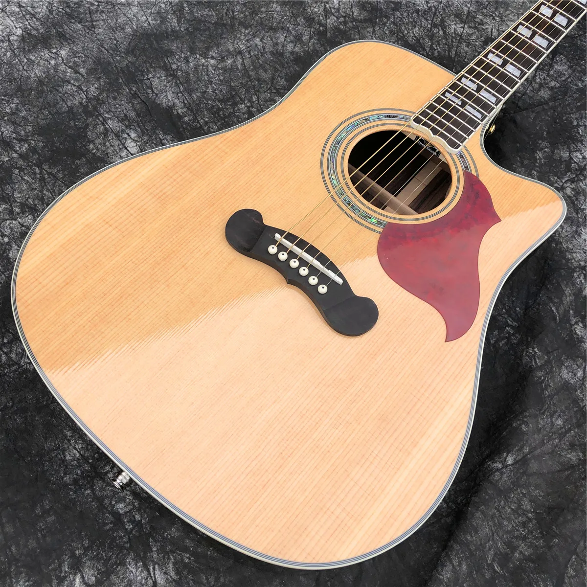 

41" Solid Spruce Cutaway Songwriter Acoustic Guitar Rosewood Back and Sides Studio Deluxe Electric Guitarra