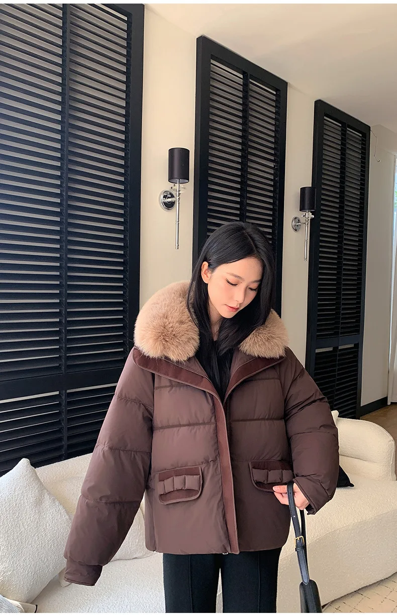 Simple Faux Fur Collar Padded Parka Women Thick Warm Winter Puffer Jacket 2026 Ladies Office Wear Casual Solid Zipper Outerwear