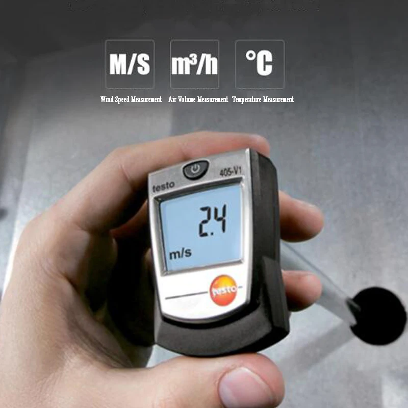 Testo 405-V1 مقياس شدة الريح الحراري مع القناة حامل الهواء/الرياح تدفق حجم سرعة درجة الحرارة متر فاحص Testo405-V1 0560 4053
