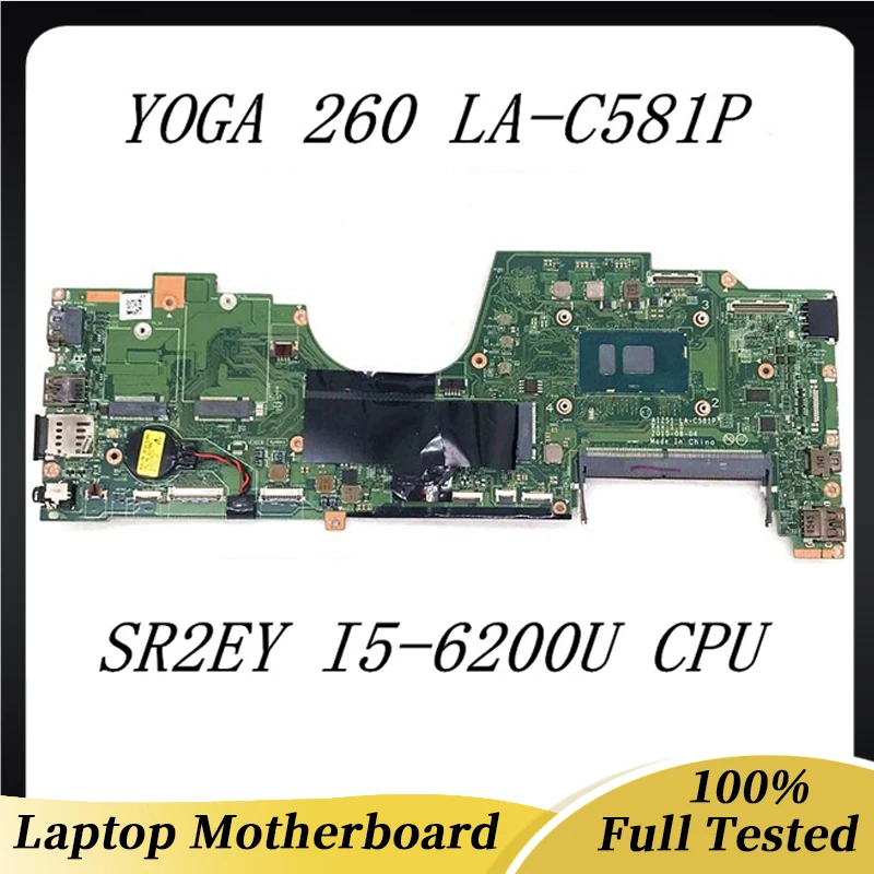 

AIZS1 LA-C581P Mainboard For Lenovo Thinkpad Yoga 260 Laptop Motherboard W/SR2EY I5-6200U CPU DDR4 Intel H97 100% Full Tested OK