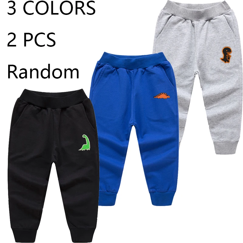 

3 Colors 2 Pcs Random Children Boys Girl Cartoon Dinosaur Boys Sports Shorts Kids Outdoor Sweatpants Fall CasualClothing2-13Y