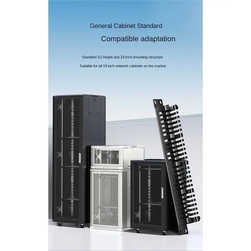 N75R-Finger Duct Wire Organizer 1U Network Cable Management Horizontal Vertical Mount 19 Inch Server Rack 24 Slot 48 Port - view 4