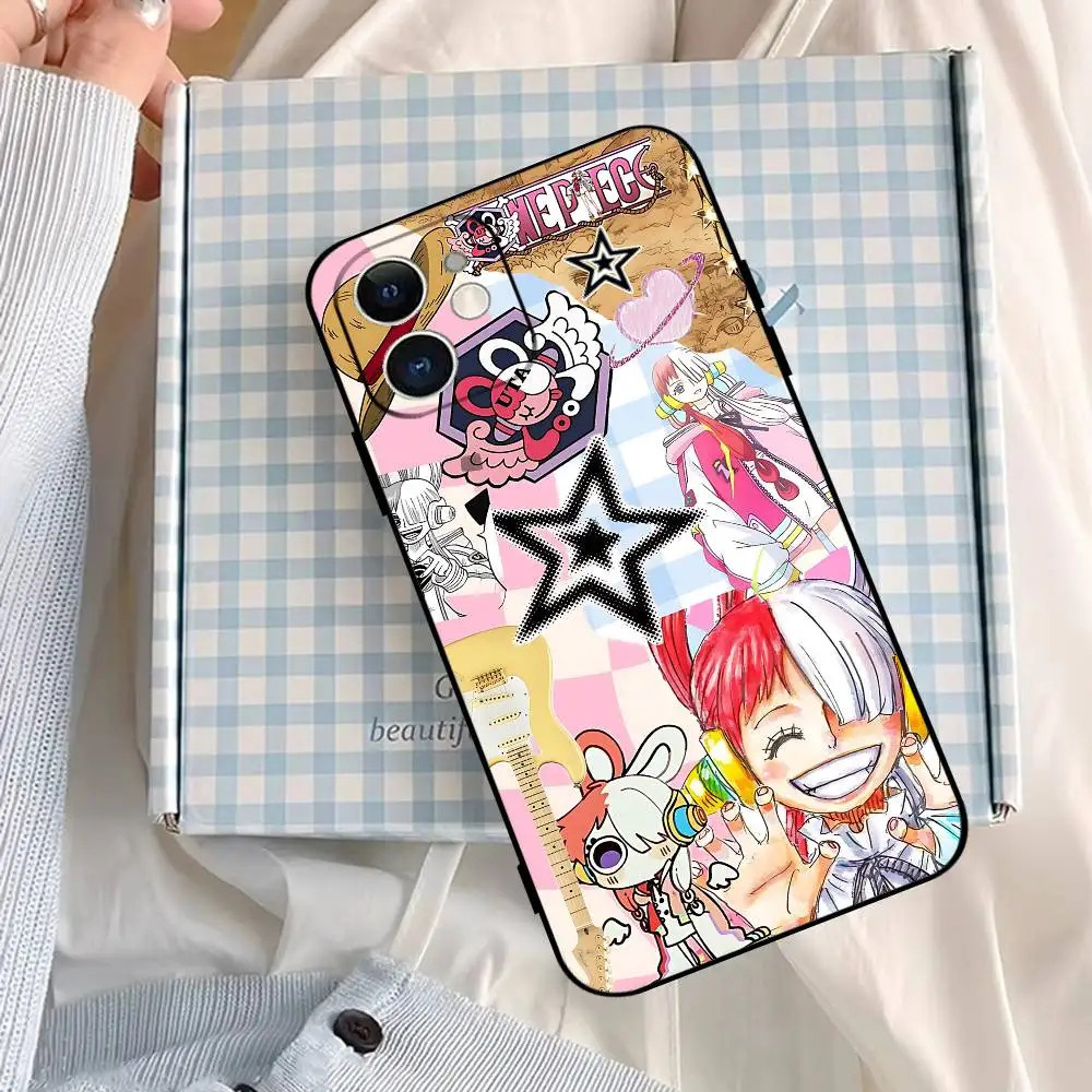 O-ONE PIECE Uta Phone Case For IPhone 1716 15 14 13 Pro Max 11 12 Mini X Xs XR Black Silicone Cover view 3