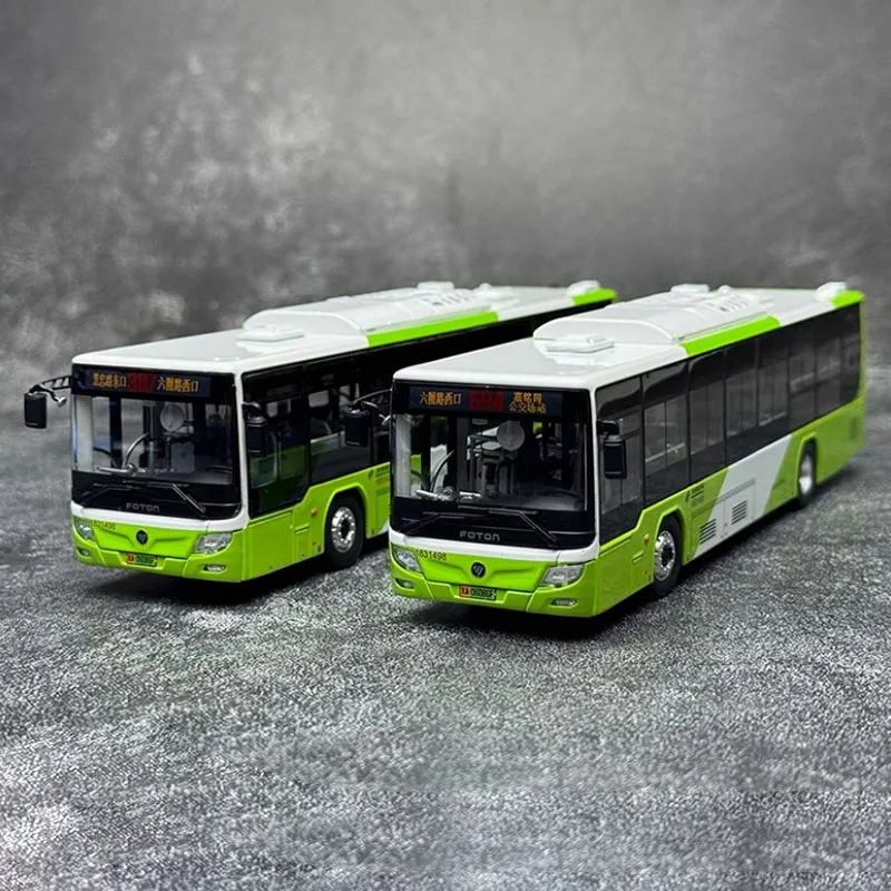 Diecast 1:64 Scale Foton Ouhui New Energy BJ6123SH EVCA-3 Beijing Bus Alloy Car Model Classics Adult Souvenir Gift Hobby & Toys