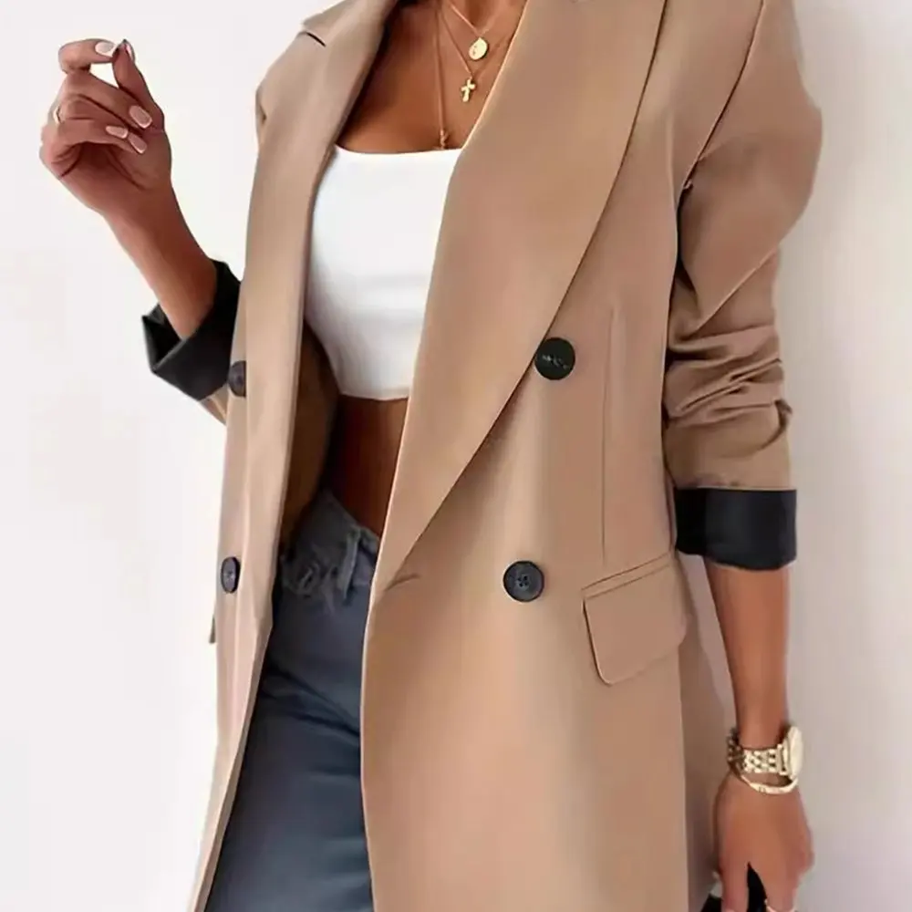 Passform, langärmelig, gerader Arm, lässiger Stil, Damenanzug, modische, bequeme Freizeitkleidung für Business und Büro