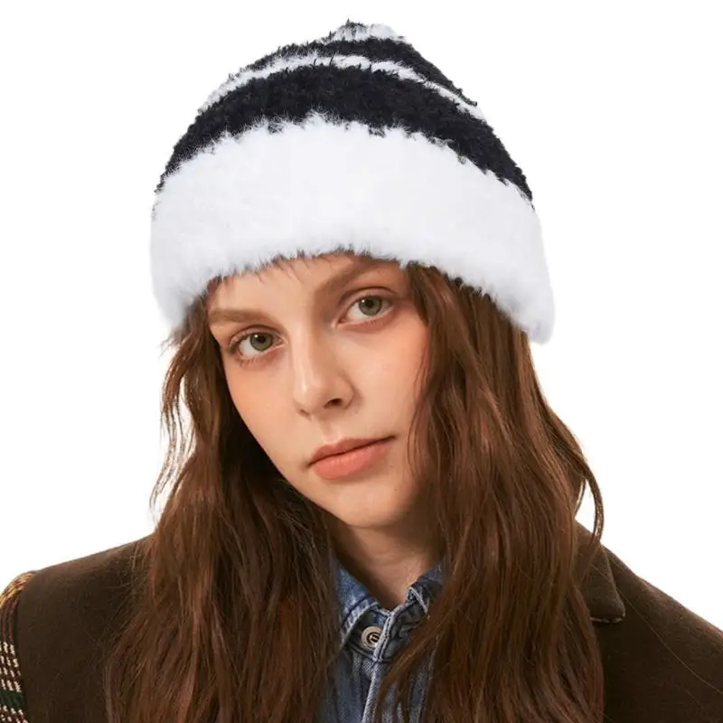 

652F Fun Bucket Hat Women Bucket Hat Y2K Halloween Gift Warm Soft Crochet Beanie