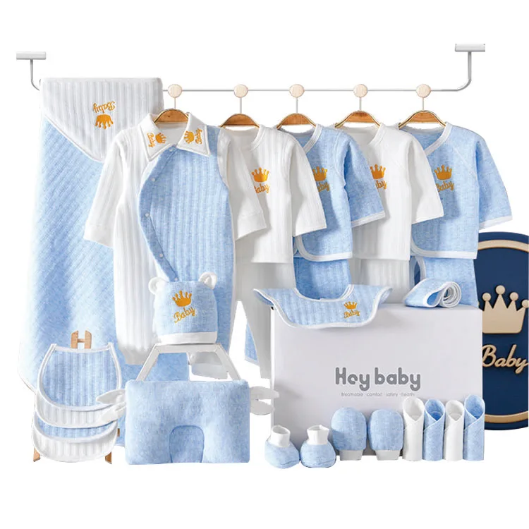 

MICHLEY Hot Sale Crown Gift Box Neonatal Clothing Suit Male And Male Babies Cotton Clothing Baby Gift Box Set